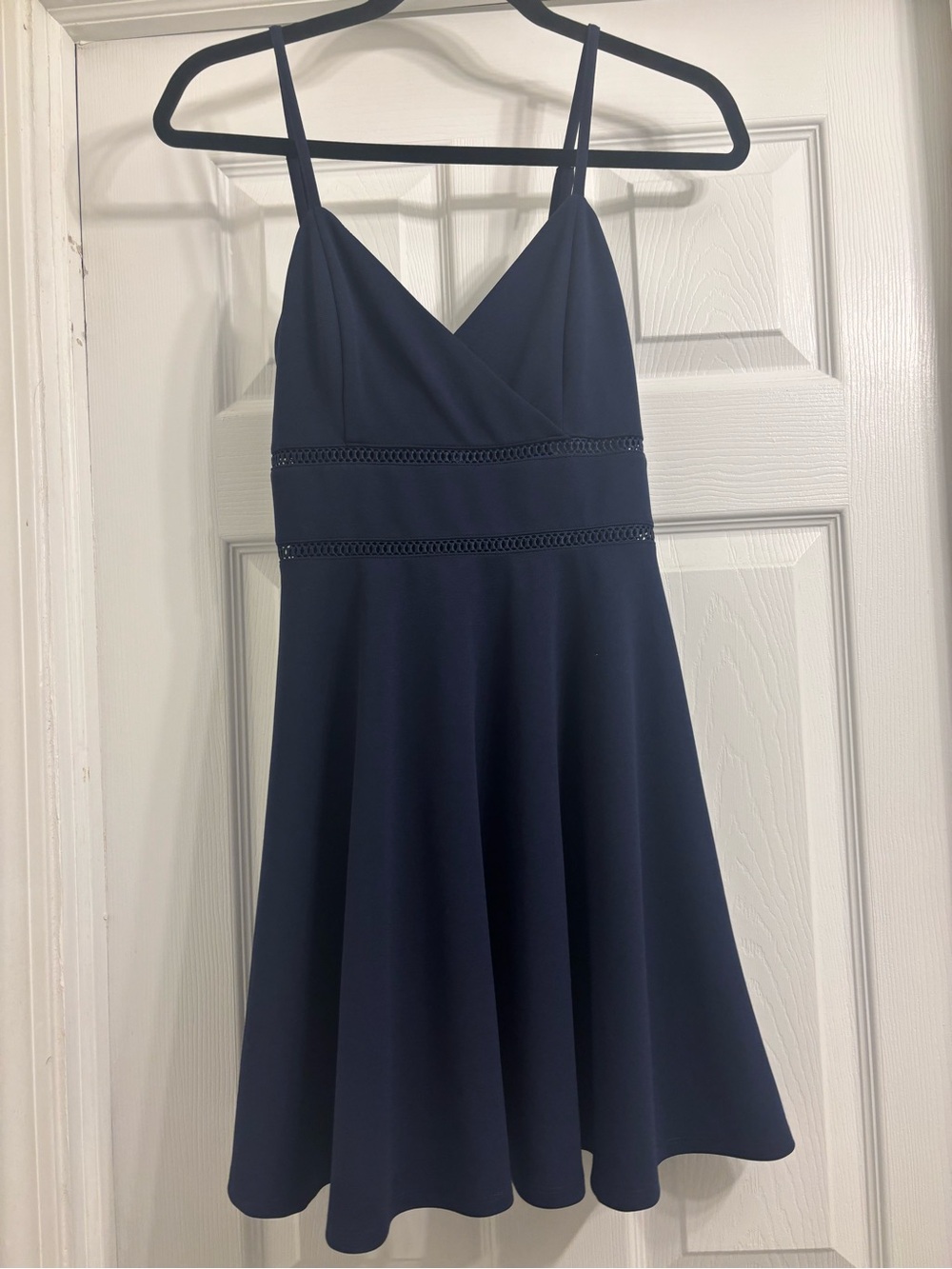 Altar'd State Navy V-Neck Spaghetti Strap Midi Dress